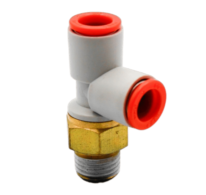 Male Run TEE 1/4" OD, 1/4" NPT Air Fitting