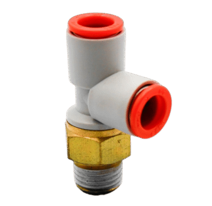 Male Run Tee – 1/4" OD x 3/8" NPT Push-to-Connect Air Fitting