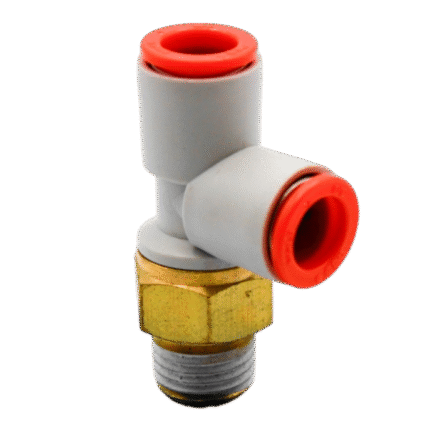 Male Run Tee – 1/4" OD x 1/8" NPT Push-to-Connect Air Fitting