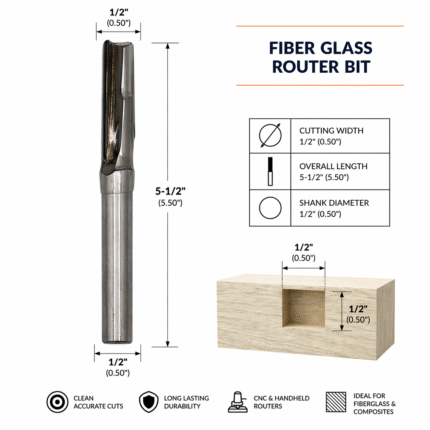 Fiberglass Router Bit .5" x .5" x 5.5"