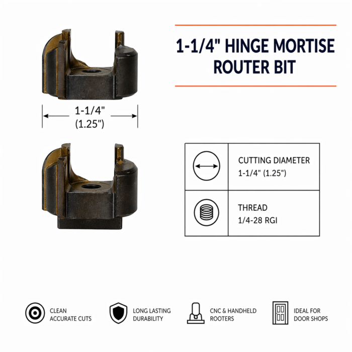 1-1/4" Hinge Mortise Router Bit (1/4-28 RGI)