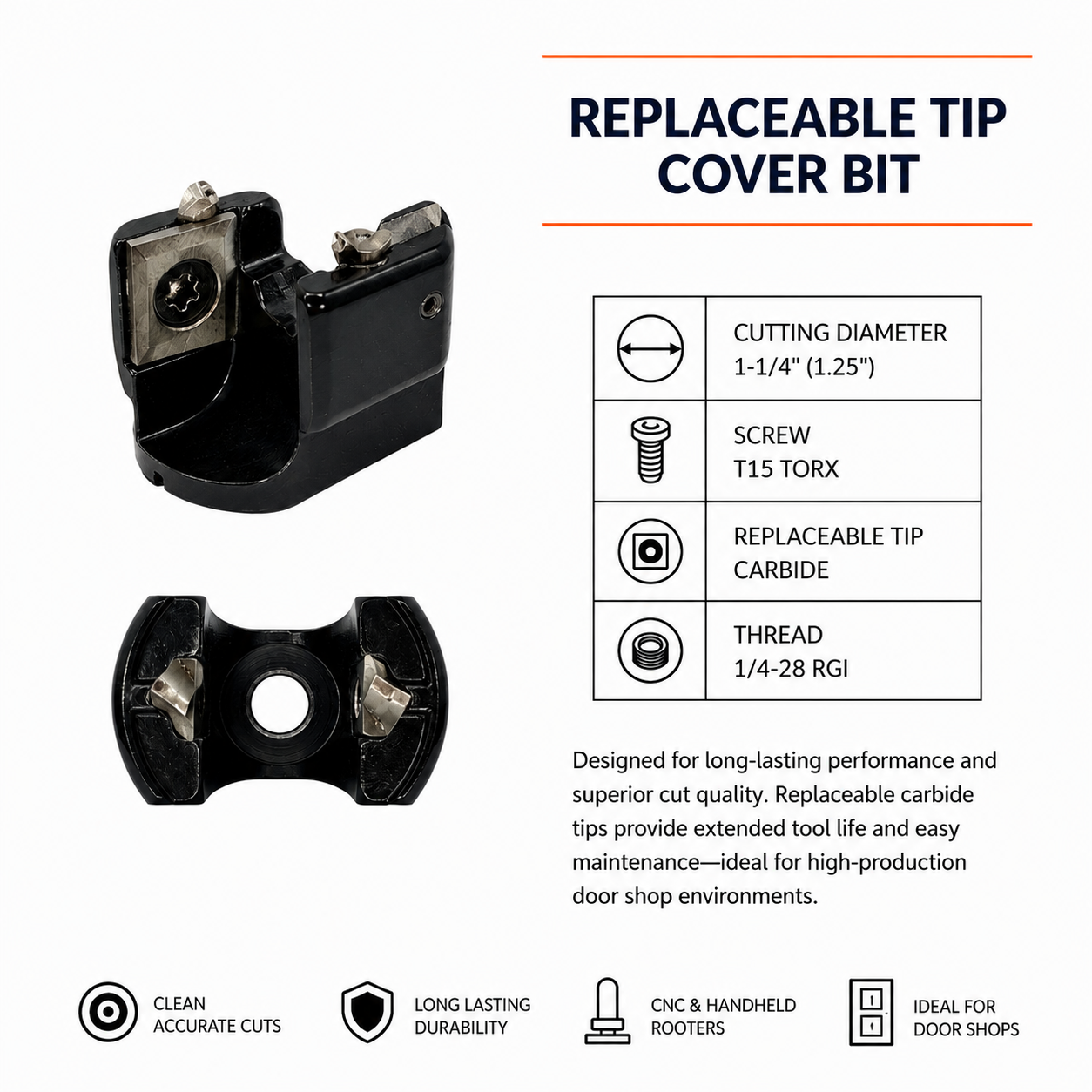 2950-34C Replaceable Tip Router Bit
