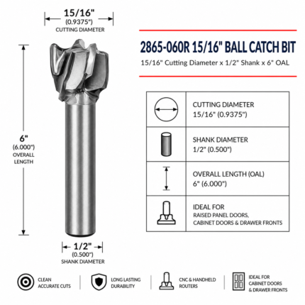 2865-060R 15/16" Ball Catch Bit