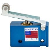 Air-Mite MV2C Valve, a 3-way pneumatic valve with a roller-lever actuator.